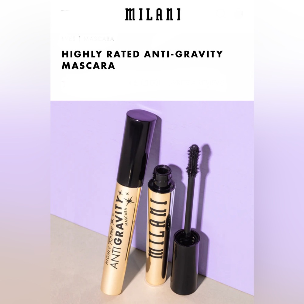 MILANI 24HR Wear 115 Intense Black Lashes That Defy Gravity Mascara-Highly Rated